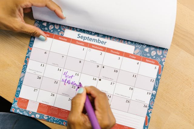 Calendario para organizar el tiempo: una habilidad clave de un emprendedor exitoso